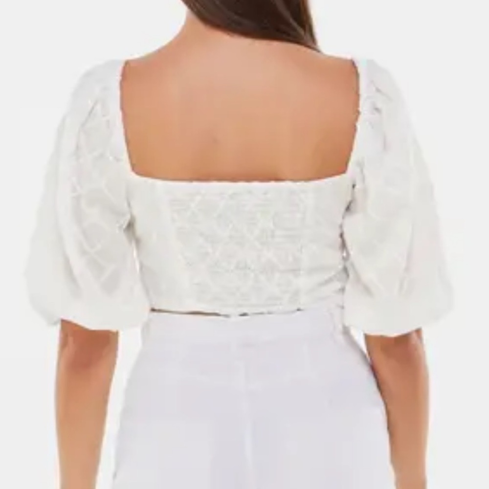Chic White Blouse with Puff Sleeves